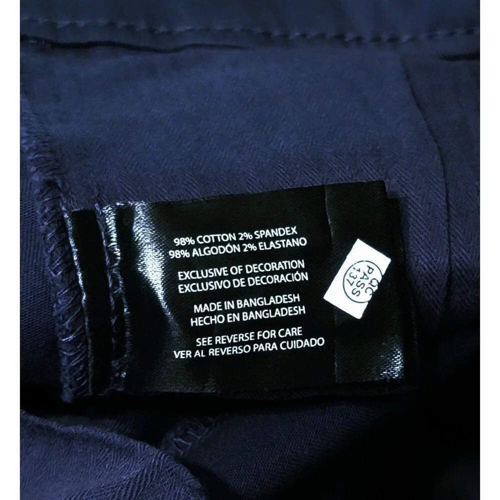 Banana Republic Men’s Cotton Chino Pant 36x30 Blue Slim Straight Fit